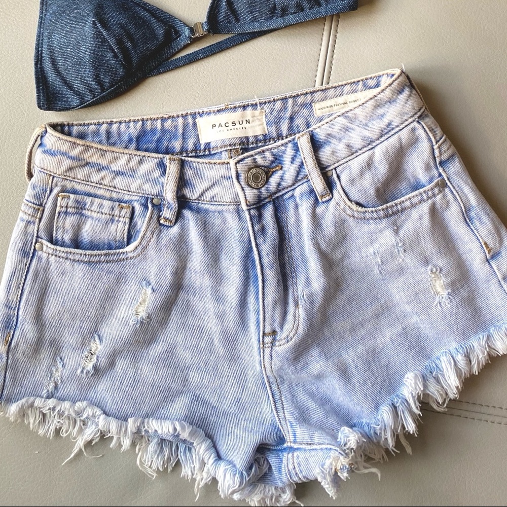Pac Sun High Rise Festival Denim Shorts | 27